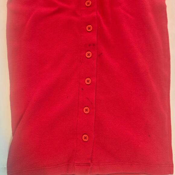 The Line by K Gaby Red Long-Sleeve Button Midi Dress XS - Picture 5 of 6